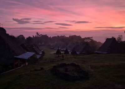 Flores village sunset